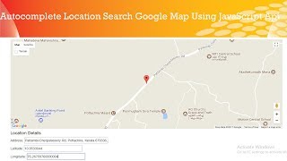 autocomplete location search Using google Maps JavaScript Api || smarty php