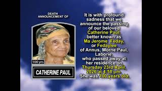Catherine Paul ~ Short Obituary