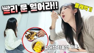 절대 나눠줄 수 없는 맛! 문 잠궈!!! 요아정이 처음인 가족의 몰래 먹기 일상ㅣ토깽이네