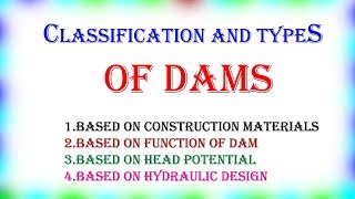 TypeS Of Dam Structure || Based On Construction Material, Function, Head, Hydraulic Design ||