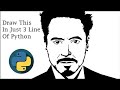 How to Draw Iron-man Using Python | Draw RDJ  just 3 lines of Python code |