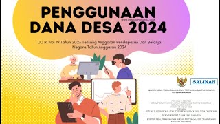 SALINAN PERATURAN MENTERI DESA FOKUS PENGGUNAAN DANA DESA TAHUN 2024