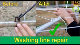 How to repair and rewire your old rusted rotary washing line.