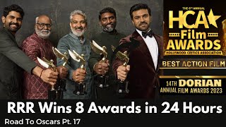 RRR HCA Awards 2023 & 8+ More Awards | RRR Movie Awards | RRR Awards | HCA Awards RRR | SS Rajamouli