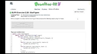 Java Practice It || 2.20 StarFigure || nested for loops