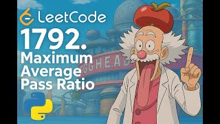 LeetCode 1792 Maximum Average Pass Ratio | Heap Priority Queue Approach (Python Tutorial)