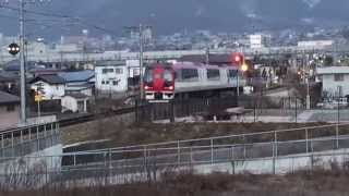 長野電鉄　特急モンキー下り　村山橋通過！須坂駅に向かう！