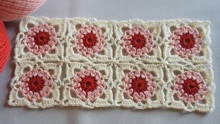 โครเชต์ดอกสี่เหลี่ยม Crochet Square Motif