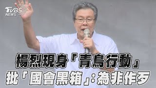 楊烈現身聲援「青鳥行動」批「國會黑箱」 為非作歹｜TVBS新聞