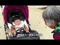 dad is working in the orchard and sister yun is playing with her son at home