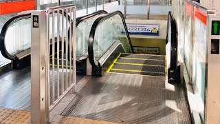 【長い日立エスカレーター】名鉄太田川駅 Part2  降り 2~1階  HITACHI Escalator Meitetsu Otagawa Station