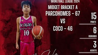 brgy calzada medget coco VS Parco homes win 46/67 best player 10