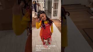 Cardi B & Offset Daughter Kulture Dresses Herself