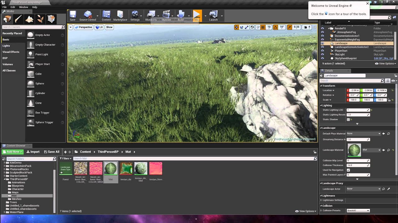 Unreal Engine 4 8 Landscape Grass Type Tutorial Youtube