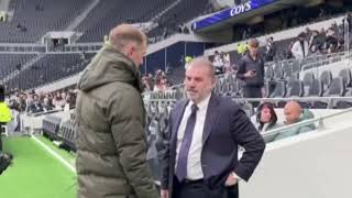 JOE HART HAVING A CHAT WITH ANGE POSTECOGLOU