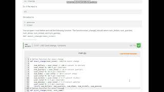 Python Lab Exact change - functions