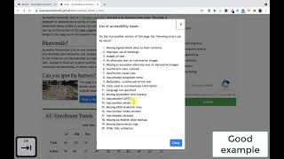 Modal/popup assessment