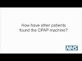 Patient experiences of using a CPAP machine