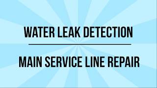 Water Leak Detection/ Water Service Line Repair