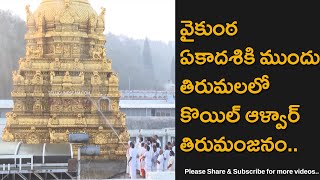 Tirumala Sri Venkateswara Temple Koil Alwar Thirumanjanam For Vaikunta Ekadasi