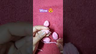 Making of❤️ DIY woollen🥰 flower 🌺#youtube😍 #viralshort #music #trending