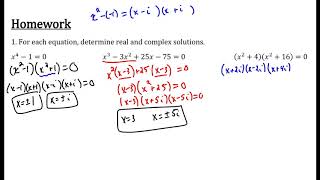 Lesson 5: Factoring Over the Complex Numbers