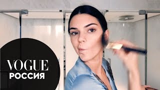 Кендалл Дженнер показывает, как накраситься за 2 минуты | Vogue Россия
