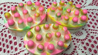 Making Tie Dye & Drizzle Marbling Massage Bar Melt and Pour Soap w/ Essential Oils / Handmade Soap