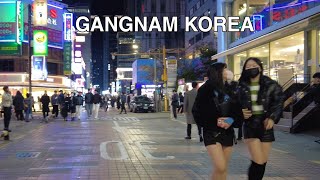 [4K] Gangnam night walk-early winter on Gangnam Street