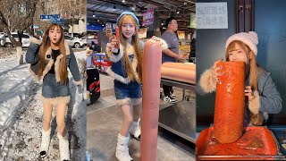 Challenge to eat the largest 80-pound sausage on the Internet, the king of kings giant ham sausage