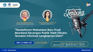 Pendaftaran Mahasiswa Baru Prodi Akuntansi Keuangan Publik Telah Dibuka~Seputar Universitas Terbuka