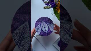 Easy leaf painting / Leaf print / Botanical painting / Purple leaf painting / Acrylic painting