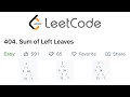 LeetCode Sum of Left Leaves Explained - Java