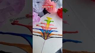 Easy And Beautiful Thread Painting😱😍String Pull Technique|| How To Paint Using Thread #shorts