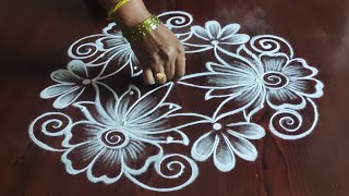 simple easy Friday special rangoli (5×3) dot's.....easy rangoli simple easy rangoli