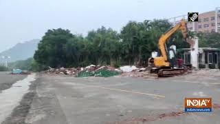 Compound walls of Gandhi Institute of Technology and Management demolished in Visakhapatnam