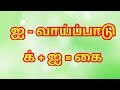 ஐ வாய்ப்பாடு / ஐ வரிசை / க் + ஐ = கை வாய்ப்பாடு / உயிர்மெய் எழுத்துகள் / ஜோதிதவம் நாடிப் பயில்வோம்