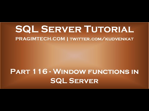 Window functions in SQL Server Window functions in SQL Server