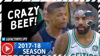 Masked Kyrie Irving vs Dennis Smith Jr. Duel Highlights (2017.12.06) Celtics vs Mavs - CRAZY BEEF!