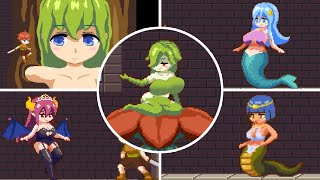 Super Mamono Sisters - All Bosses | 2D Pixel Game | Action Game | Anime Game [PC Game]