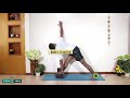 parivrtta trikonasana revolved triangle pose benefits how to do by yogi ritesh siddhi yoga