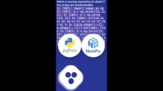 Checking if two arrays are broadcastable in python #shorts