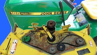 HOW TO MAINTAIN A JOHN DEERE LAWN MOWER DECK REPLACE BLADES PULLEYS BELTS