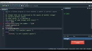 Perfect Square Checking - Python Program