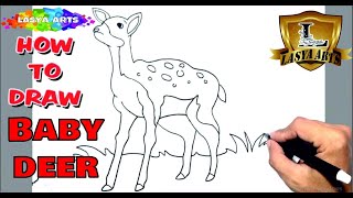 How To Draw baby Deer | pencil drawing of Deer | Simple deer drawing | Lasyachalmeti