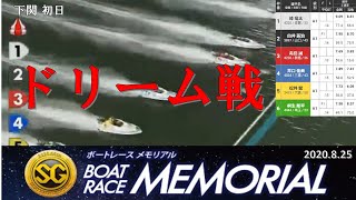 【ドリーム戦】SG第66回ボートレースメモリアル 初日 12R 2020.8.25 ①峰竜太②白井英治③毒島誠④井口佳典⑤松井繁⑥桐生順平