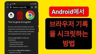 Android에서 시크릿 브라우저 기록을 삭제하는 방법(새로운 방식) |  시크릿 기록 삭제