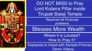 English \u0026 Hindi | Kubera Pillar Inside Tirumala Tirupati Temple| Resolves Financial Problems