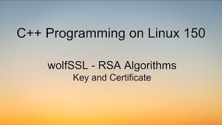 C++ Programming On Linux - WolfSSL RSA Key and Certificate