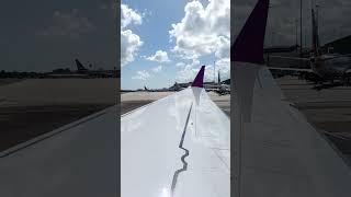 QUIET TAKEOFF - Caribbean Airlines Boeing 737 MAX 8 Pushback, Taxi & Takeoff at POS